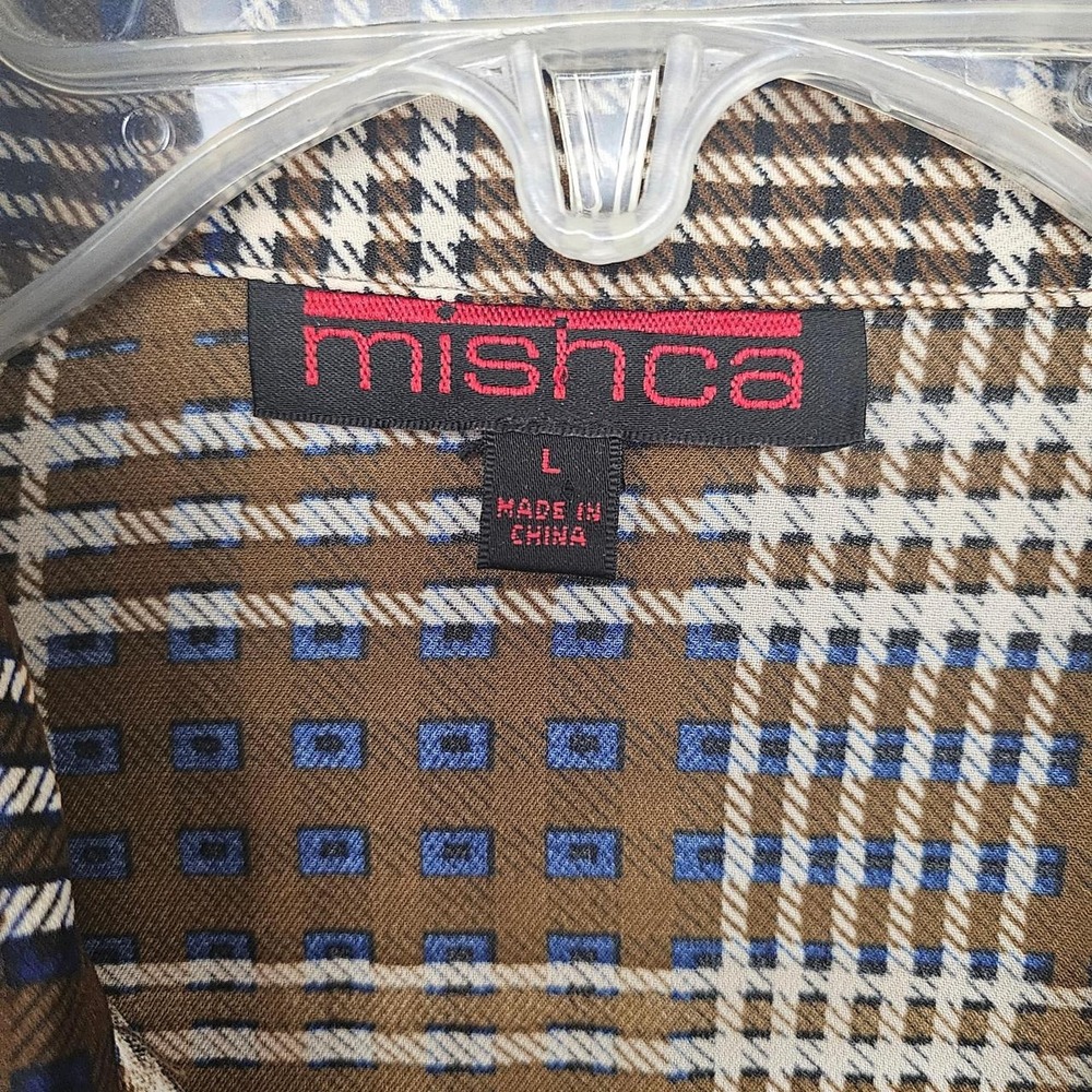 Mishca brown and beige snake print button up blouse - Picture 2 of 6